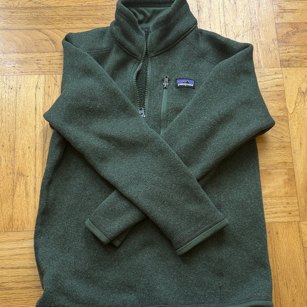 Patagonia Boy’s Forest Green Zip-Up Sweater